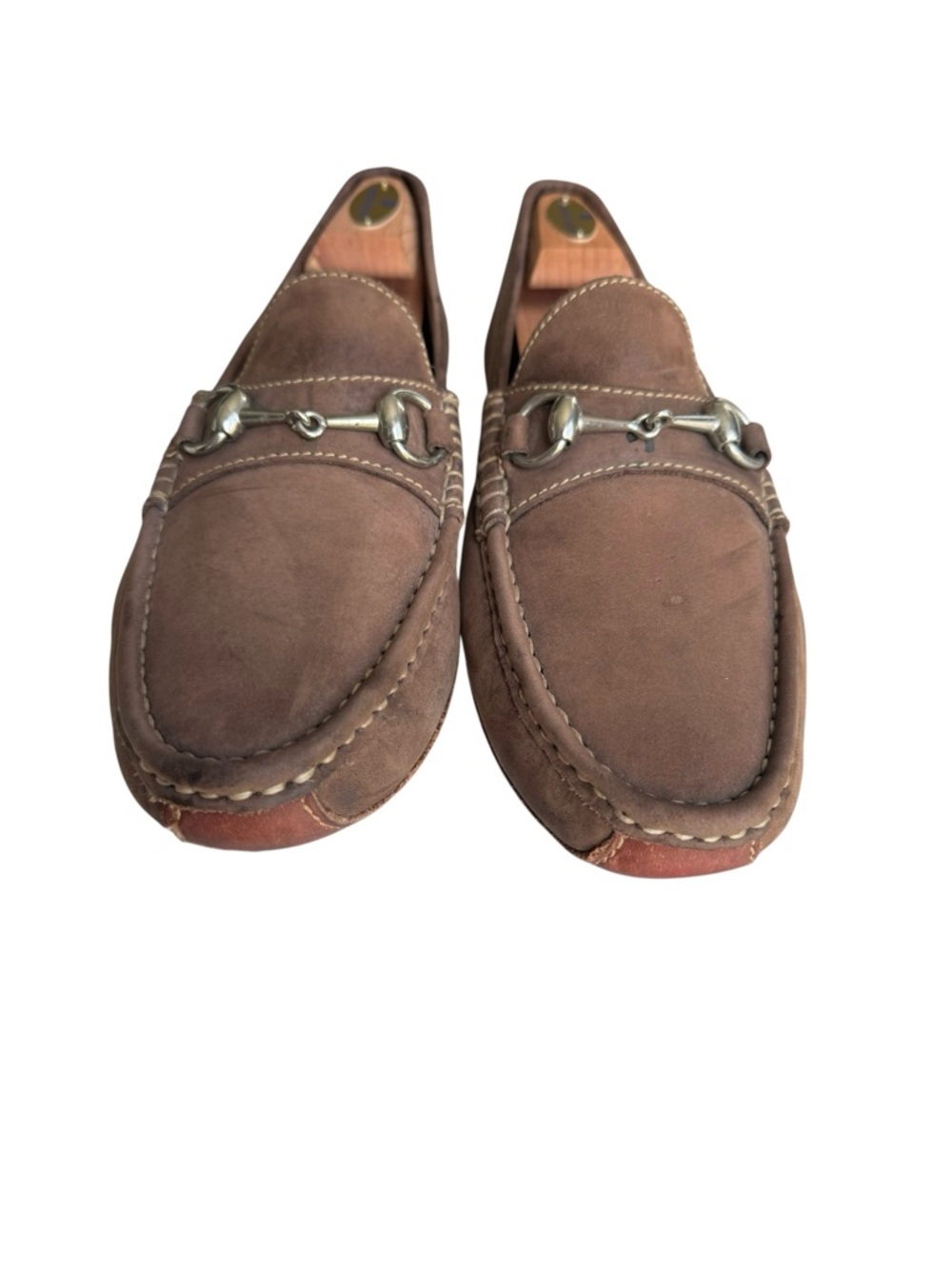GUCCI Horsebit Driver Shoes Brown Suede Loafers - Picture 12 of 15